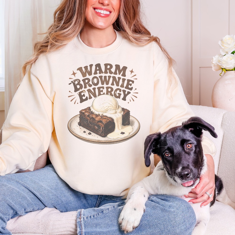 Warm Brownie Energy Chocolate Brownie and Ice Cream Sweatshirt